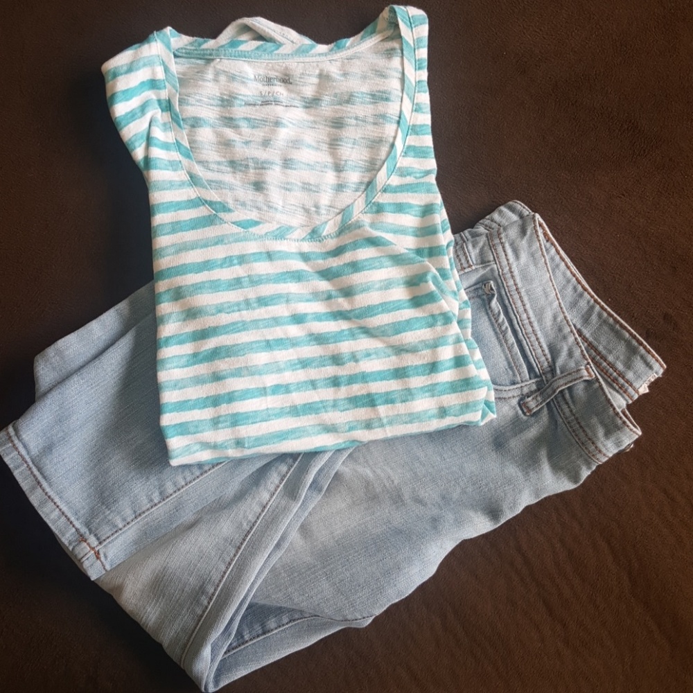 Ruched maternity shirt turquoise